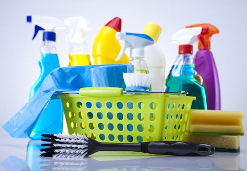 Carpet cleaning technician preparing equipment before service
