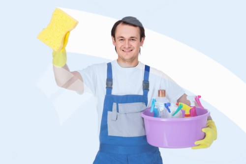 A cleaner in W1 maintaining a stylish residential interior