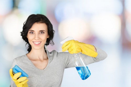 Service terms document displayed beside cleaning tools
