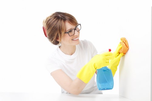 Carpet cleaning team reviewing emergency procedures and safety steps